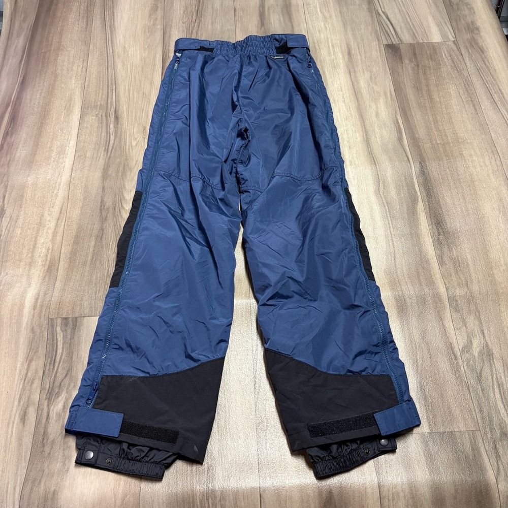 Columbia Mens Small Blue Black Full Side Zip Snow Ski Pants 1356